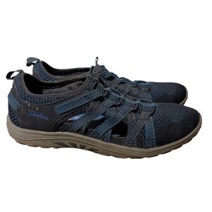 SKECHERS Reggae Fest Neap Women's 7 Shoes Blue Mesh Slip-On Luxe Foam Sneakers